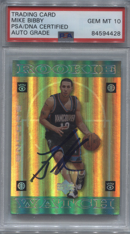 1998-99 Upper Deck Encore Mike Bibby Rookie #115 Signed PSA/DNA Auto 10