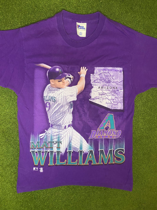 1998 Arizona Diamondbacks - Matt Williams - Vintage MLB Player T-Shirt (Medium) 