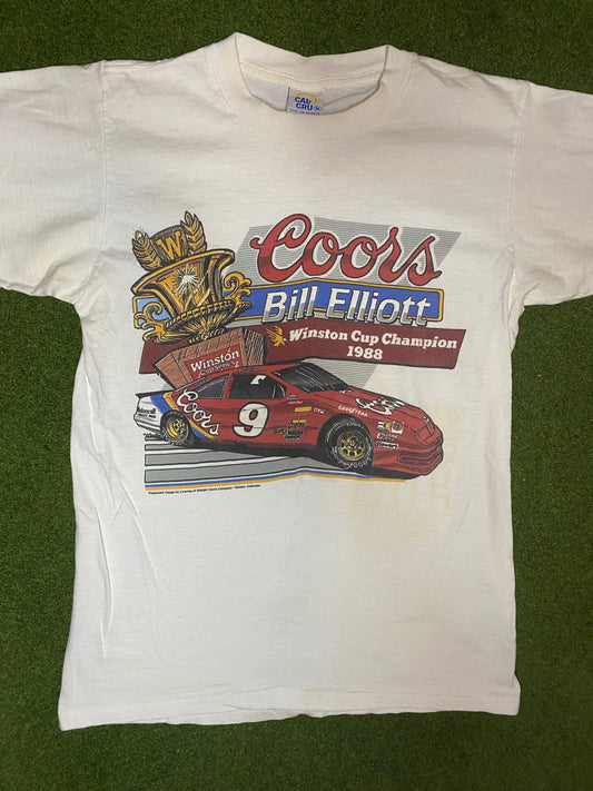 1988 Bill Elliott - Coors - Winston Cup Champion - Vintage NASCAR Tee (Medium)