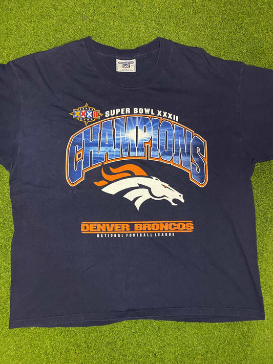 1999 Denver Broncos - Super Bowl XXXII Champs - Vintage NFL Tee Shirt (XL) - Gametime Vintage