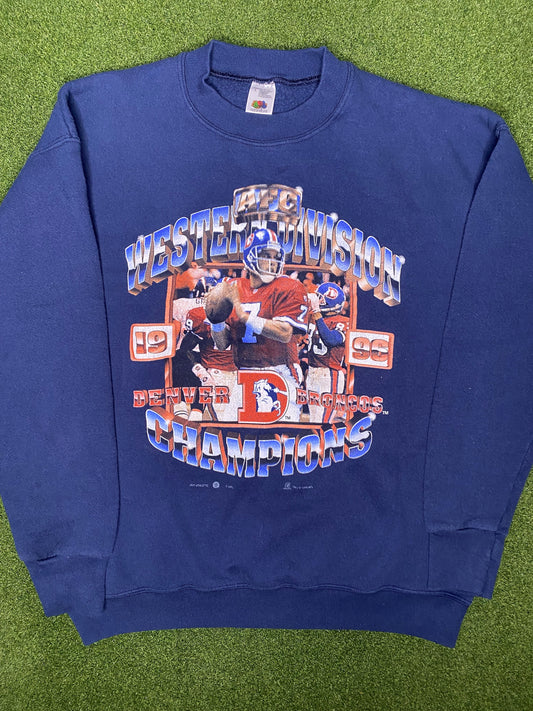 1998 Denver Broncos - Div Champs - Vintage NFL Sweatshirt (Large)