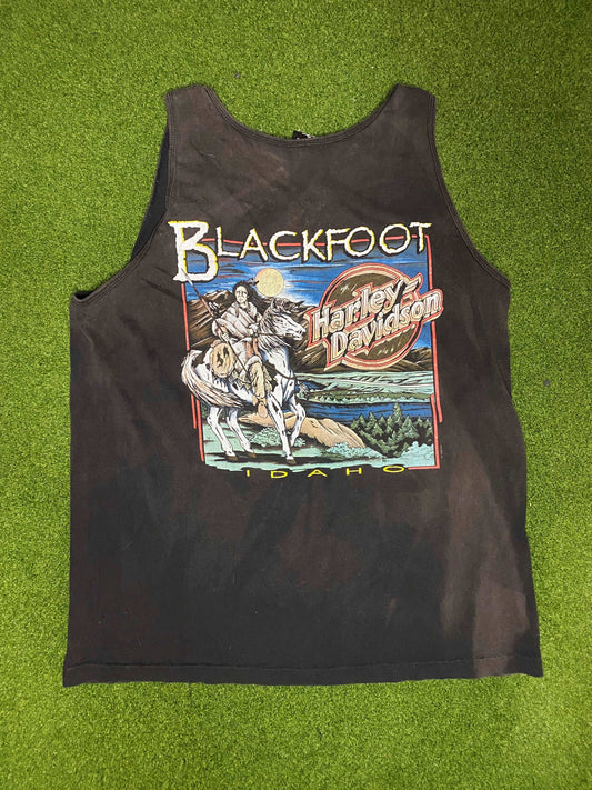 1998 Harley Davidson - Harley Rules - Blackfoot Idaho - Vintage Harley Tank (XL)