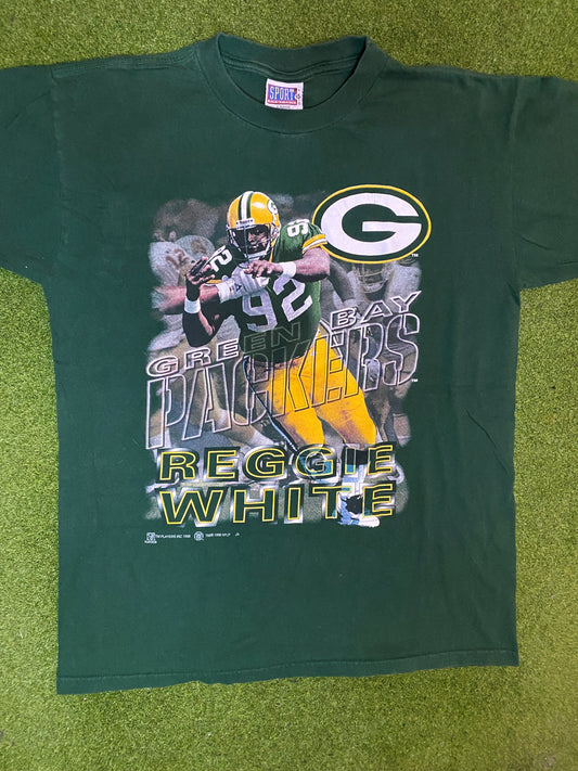 1998 Green Bay Packers - Reggie White - Vintage NFL Player T-Shirt (Large)