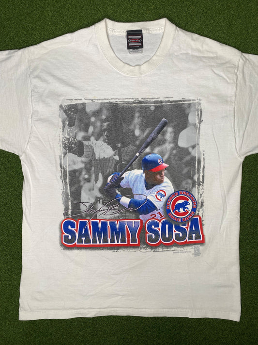 1998 Chicago Cubs - Sammy Sosa - Vintage MLB Player T Shirt (Large)