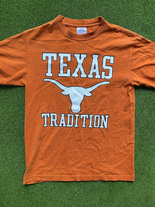 1998 Texas Longhorns - Texas Tradition - Double Sided - Vintage College T-Shirt (Small) Gametime Vintage