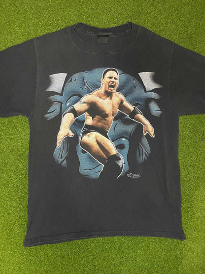 1998 The Rock - Double Sided - Vintage WWF Tee Shirt (Large)