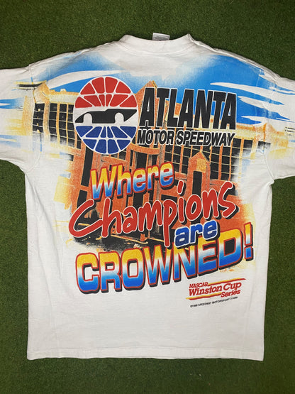 1999 Atlanta Motor Speedway - Double Sided - Vintage NASCAR T-Shirt (Large) 