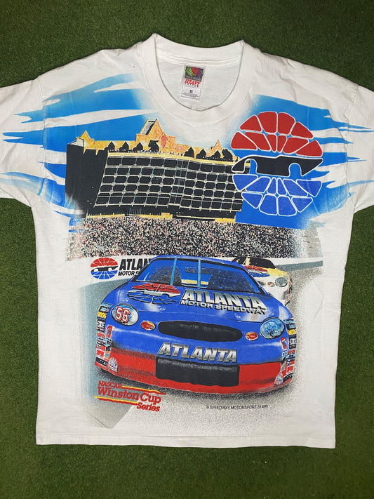 1999 Atlanta Motor Speedway - Double Sided - Vintage NASCAR T-Shirt (Large)