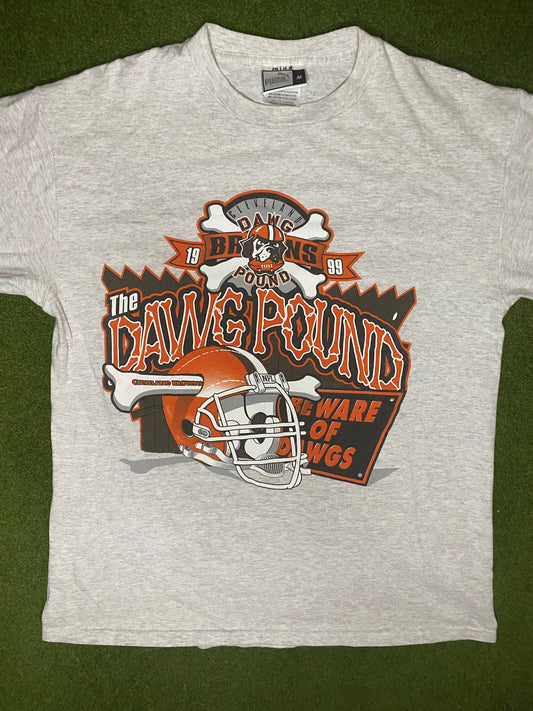 1999 Cleveland Browns - Dawg Pound - Vintage NFL T-Shirt (Medium)