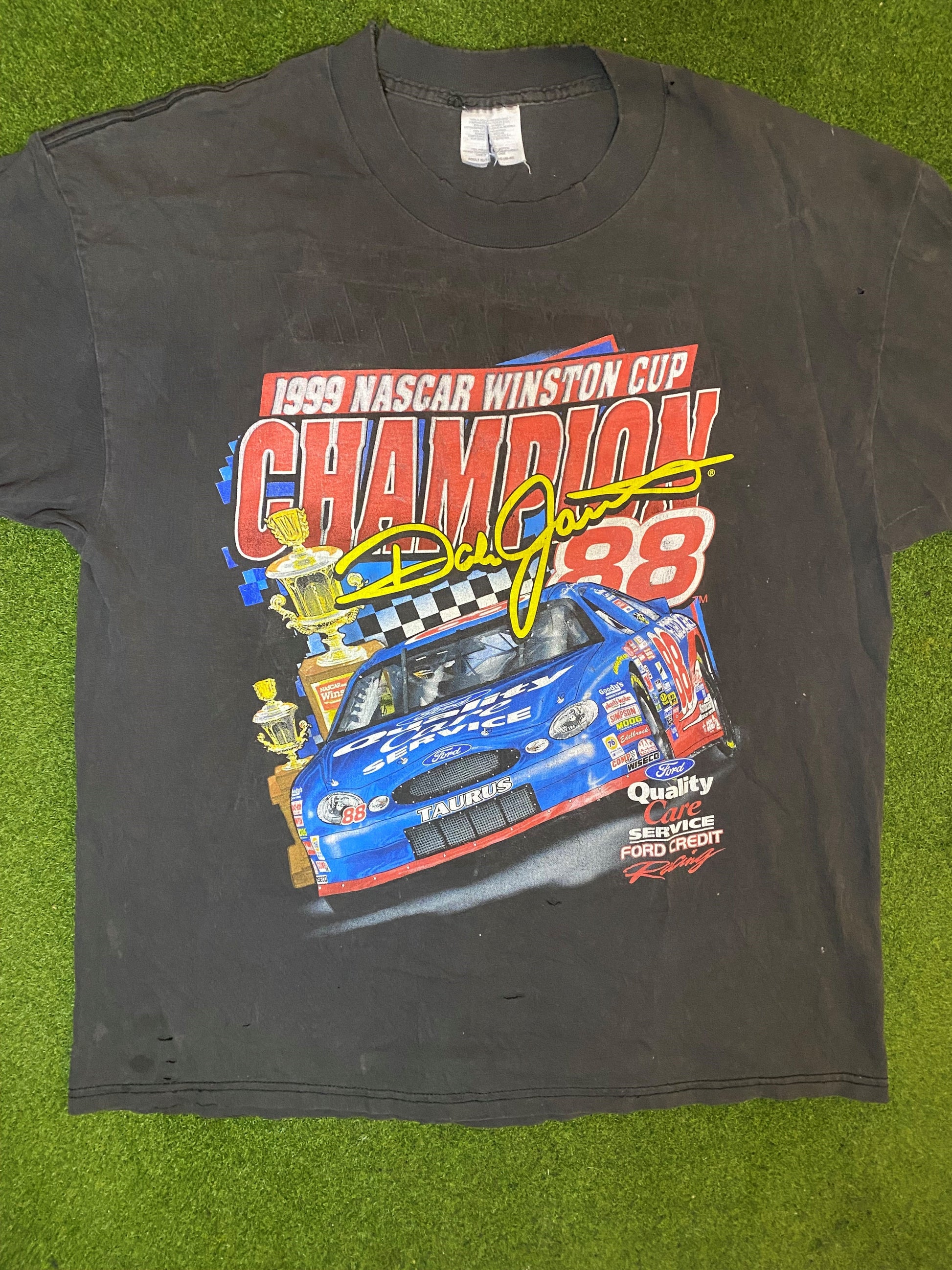 1999 Dale Jarrett - Winston Cup Champion - Double Sided - Vintage NASCAR Tee (XL) 