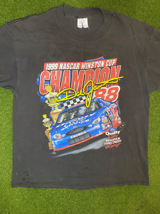 1999 Dale Jarrett - Winston Cup Champion - Double Sided - Vintage NASCAR Tee (XL) 