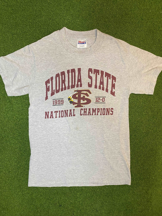 1999 Florida State Seminoles - National Champions - Vintage College Football Tee Shirt (Small) Gametime Vintage