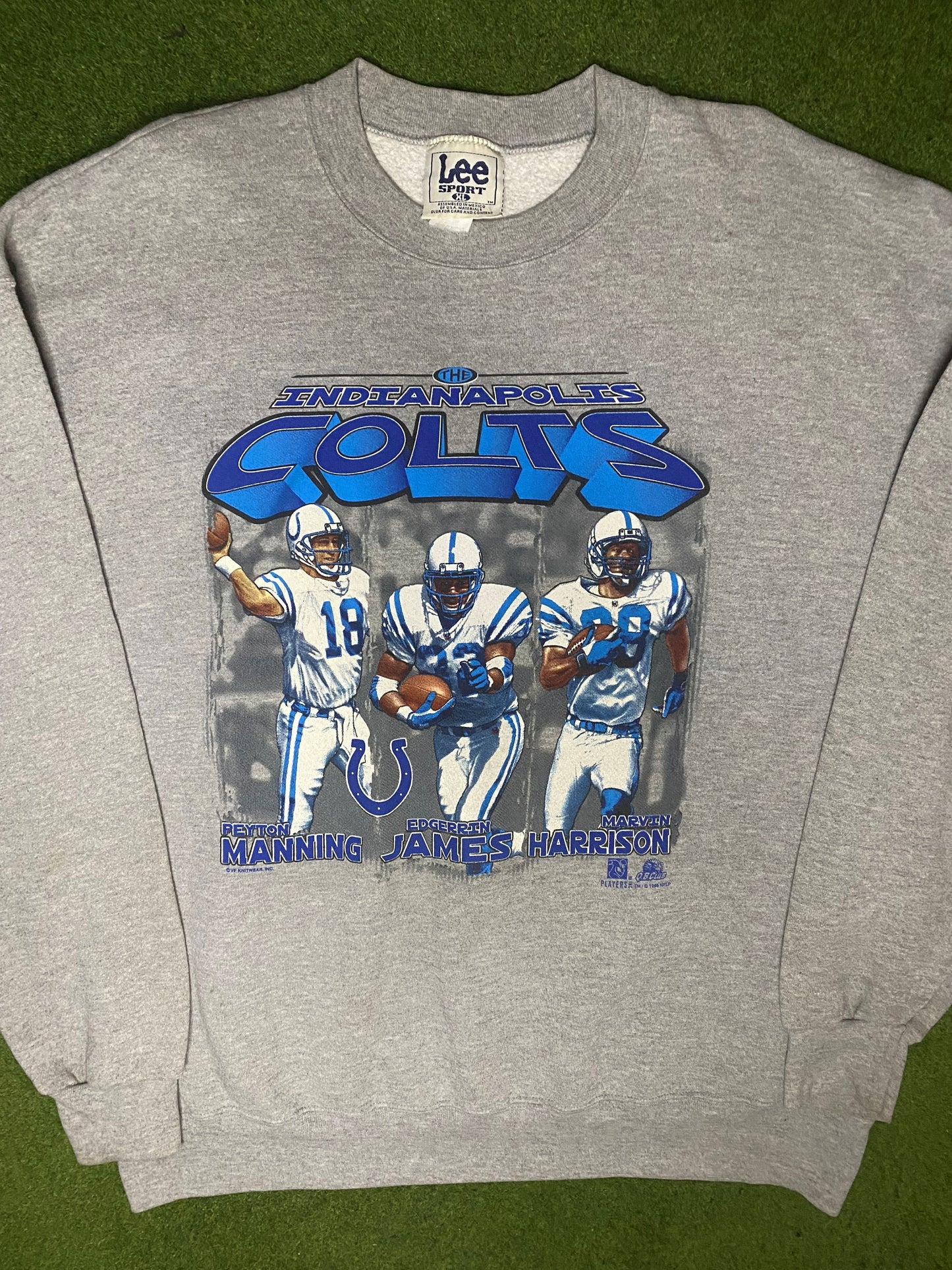 1999 Indianapolis Colts - Manning, James, Harrison - Vintage NFL Sweatshirt (XL) - Gametime Vintage