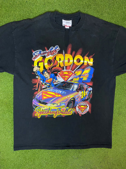 1999 Jeff Gordon - Super Man - Vintage NASCAR T-Shirt (Large) 