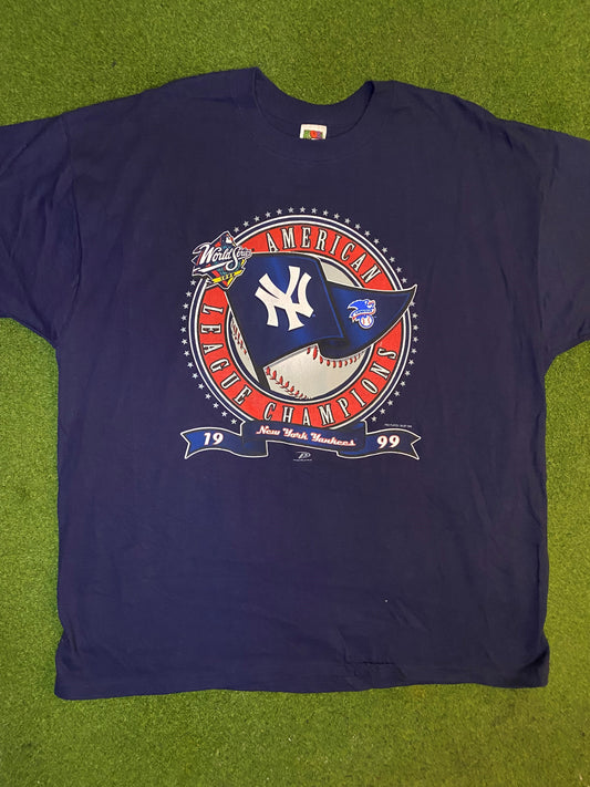 1999 NY Yankees - AL Champions - Vintage MLB T-Shirt (2XL) - Gametime Vintage