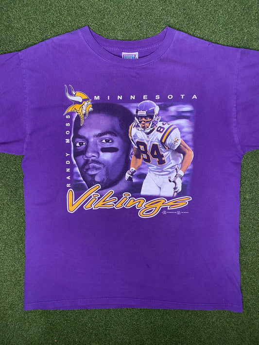 1999 Minnesota Vikings - Randy Moss - Vintage NFL Player T Shirt (XL)