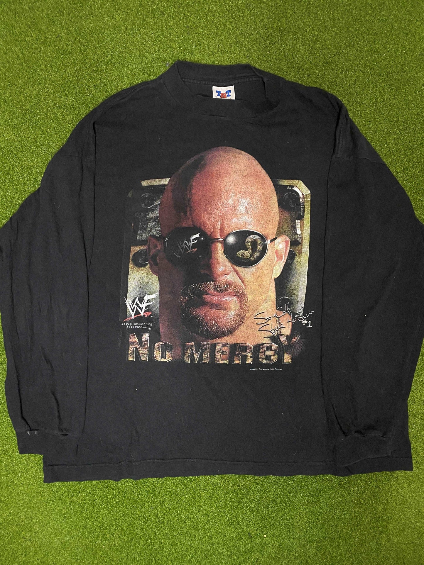 1999 Stone Cold Steve Austin - No Mercy - Double Sided - Vintage WWF Tee Shirt (XL)