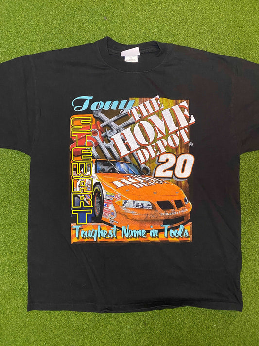 1999 Tony Stewart - Double Sided - Home Depot - Vintage NASCAR Tee Shirt (Large)