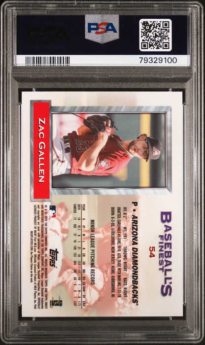 Graded 2020 Topps Finest Flashbacks Zac Gallen #54 Rookie RC Baseball Card PSA 10 Gem Mint