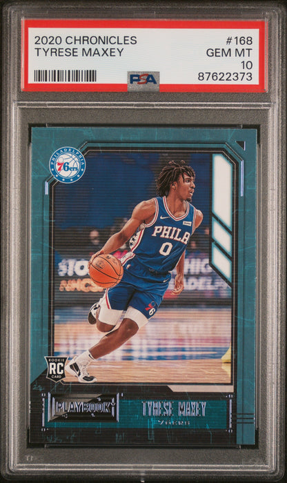 Graded 2020 Panini Chronicles Tyrese Maxey #168 Rookie RC Basketball Card PSA 10 Gem Mint