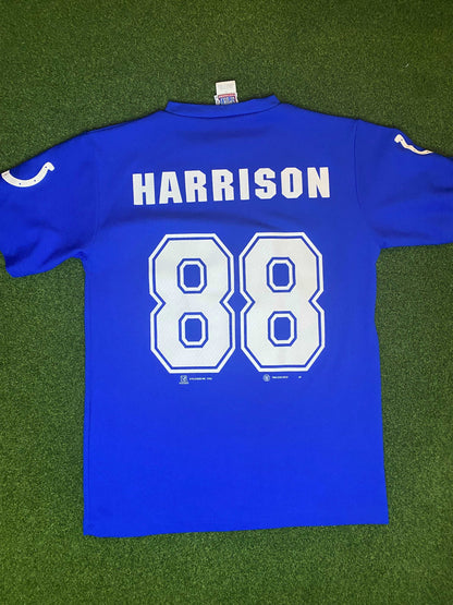 2000 Indianapolis Colts - Marvin Harrison - Vintage NFL Player Tee Shirt Jersey (Medium)