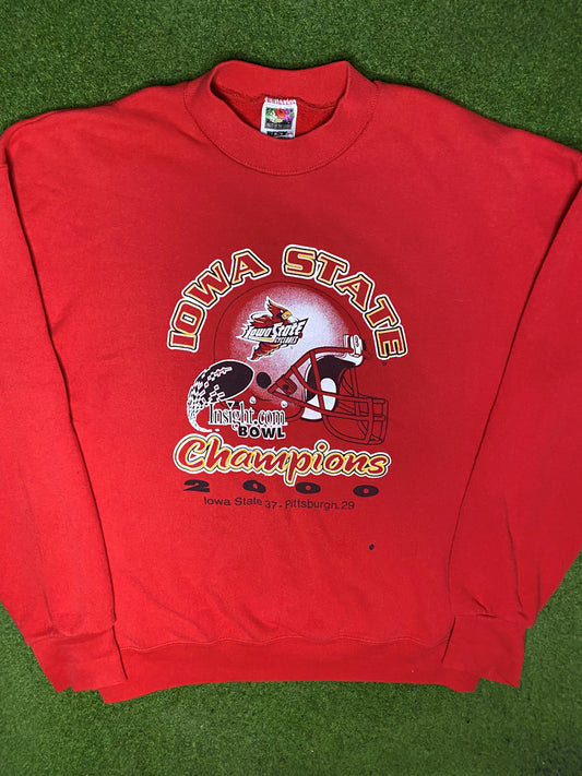2000 Iowa State Cyclones - Bowl Champions - Vintage College Sweatshirt (Large) - Gametime Vintage