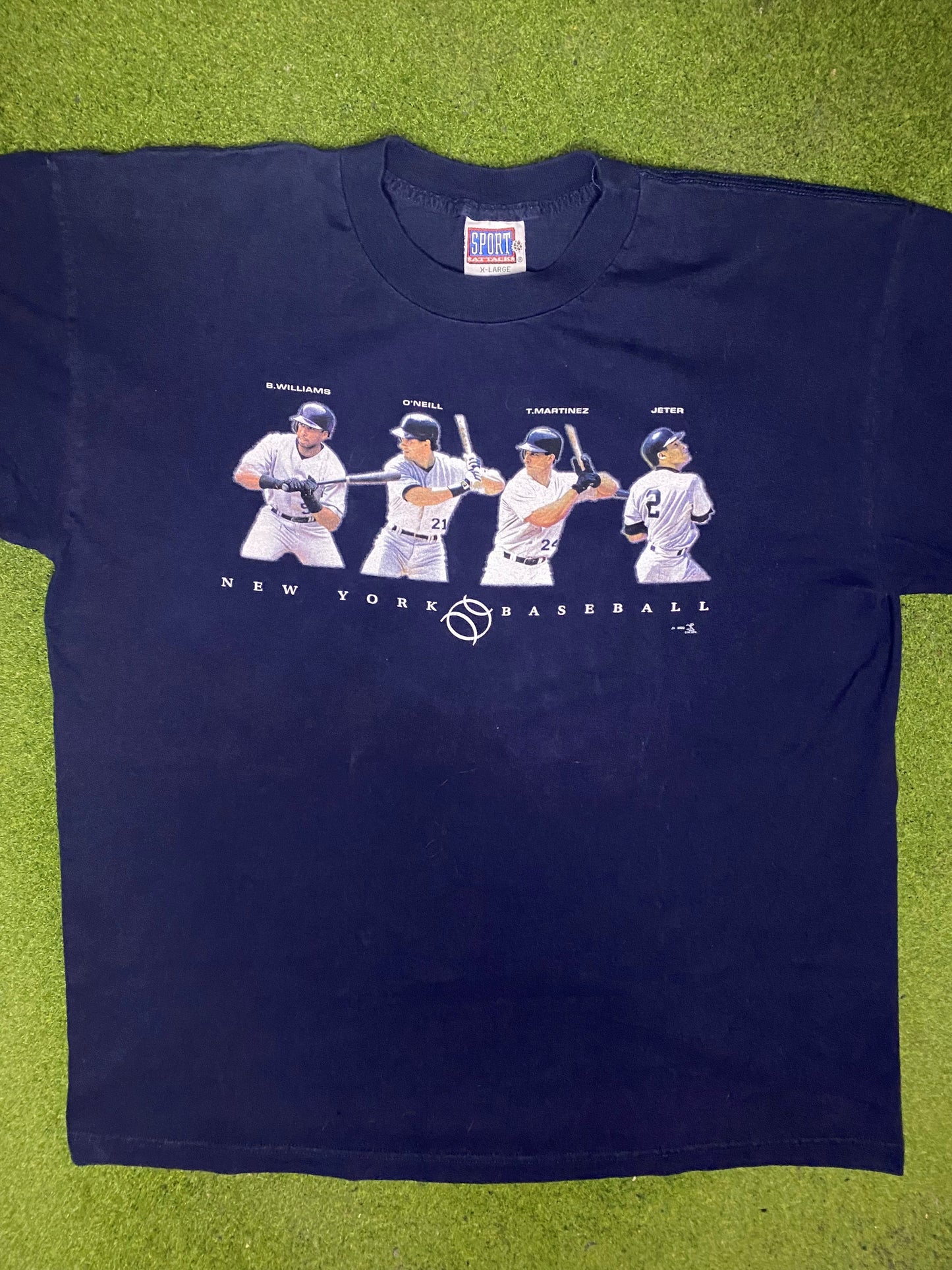 2000 New York Yankees - Williams, O'Neill, Martinez, Jeter - Vintage MLB Player T-Shirt (XL)