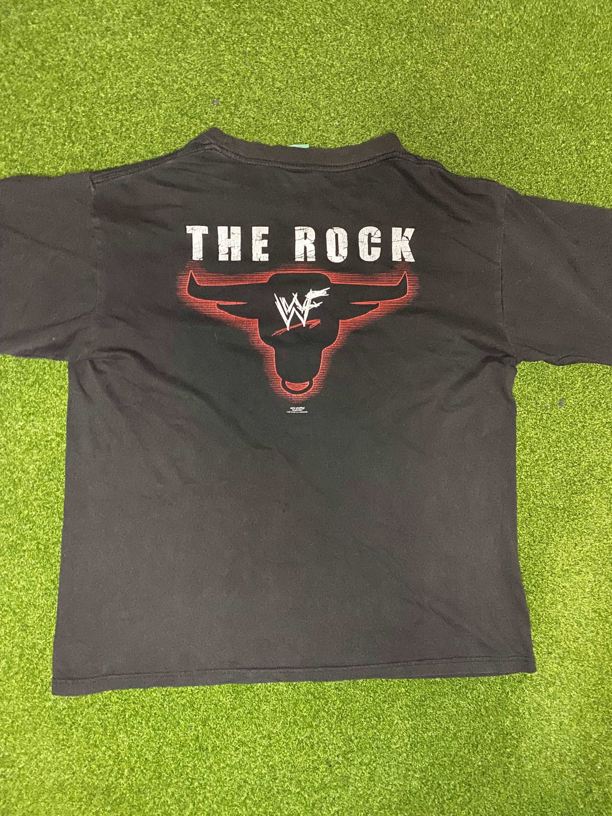 2000 The Rock - The Peoples Champ - Double Sided - Vintage WWF Tee Shirt (Large)