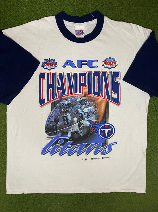 2000 Tennessee Titans - AFC Champions - Vintage NFL Tee (XL)