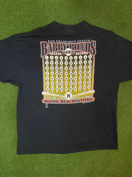 2001 San Francisco Giants - Barry Bonds - Home Run Record - Vintage MLB Player T-Shirt (XL) - Gametime Vintage