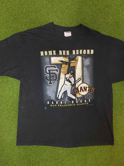 2001 San Francisco Giants - Barry Bonds - Home Run Record - Vintage MLB Player T-Shirt (XL)