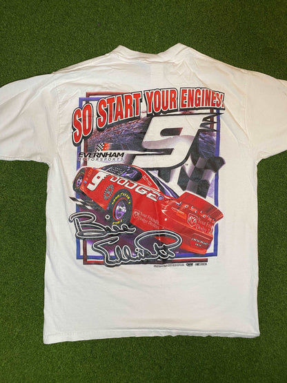 2001 Bill Elliott - Double Sided - Dodge - Vintage NASCAR Tee Shirt (Medium) - Gametime Vintage