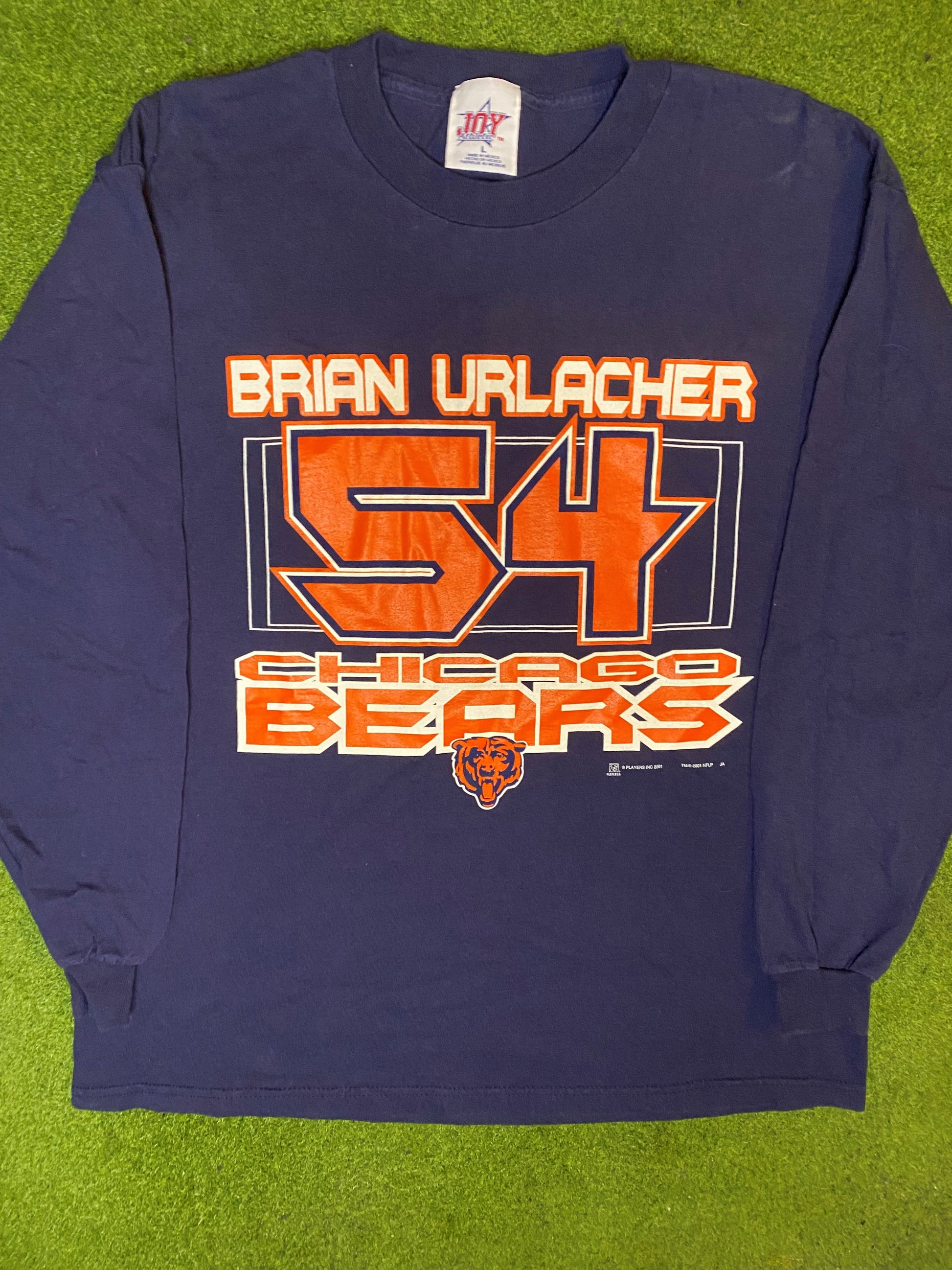 2001 Chicago Bears - Brian Urlacher - Vintage NFL Player Long Sleeve (Large)