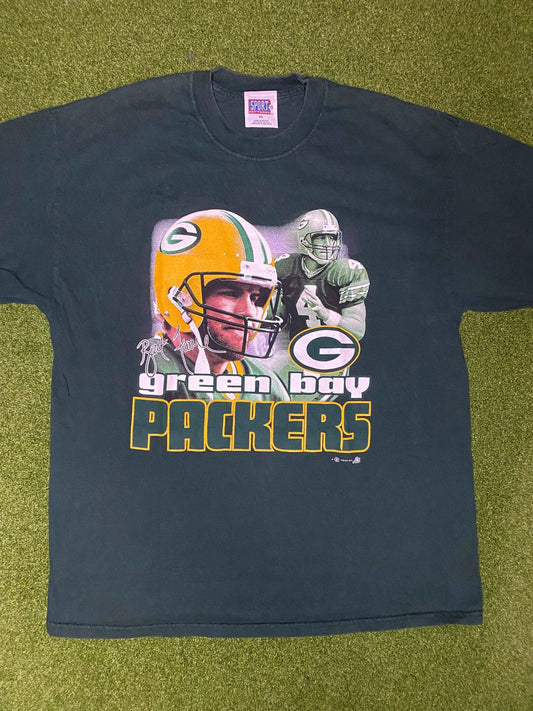 2001 Green Bay Packers - Brett Favre - Vintage NFL Player Tee Shirt (XL) Gametime Vintage