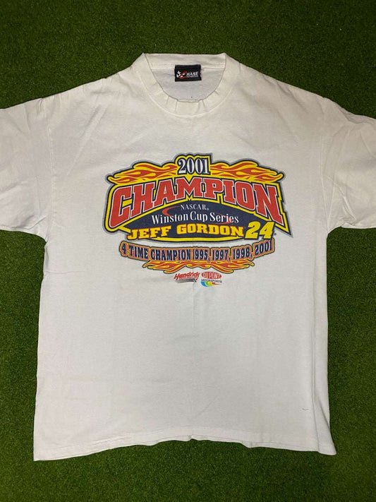 2002 Jeff Gordon - Winson Cup Series Champion - Double Sided - Vintage NASCAR Tee Shirt (Medium)