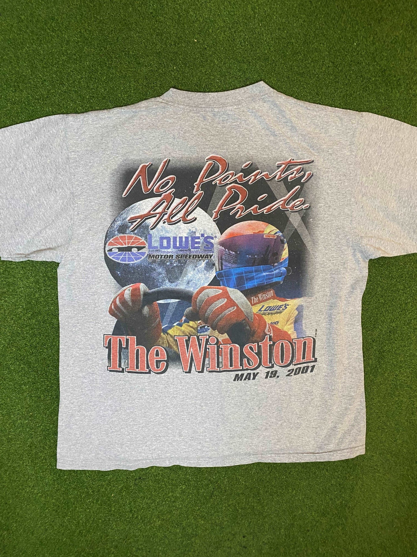 2001 Lowes Motor Speedway - The Winston - Double Sided - Vintage NASCAR Tee Shirt (Large)