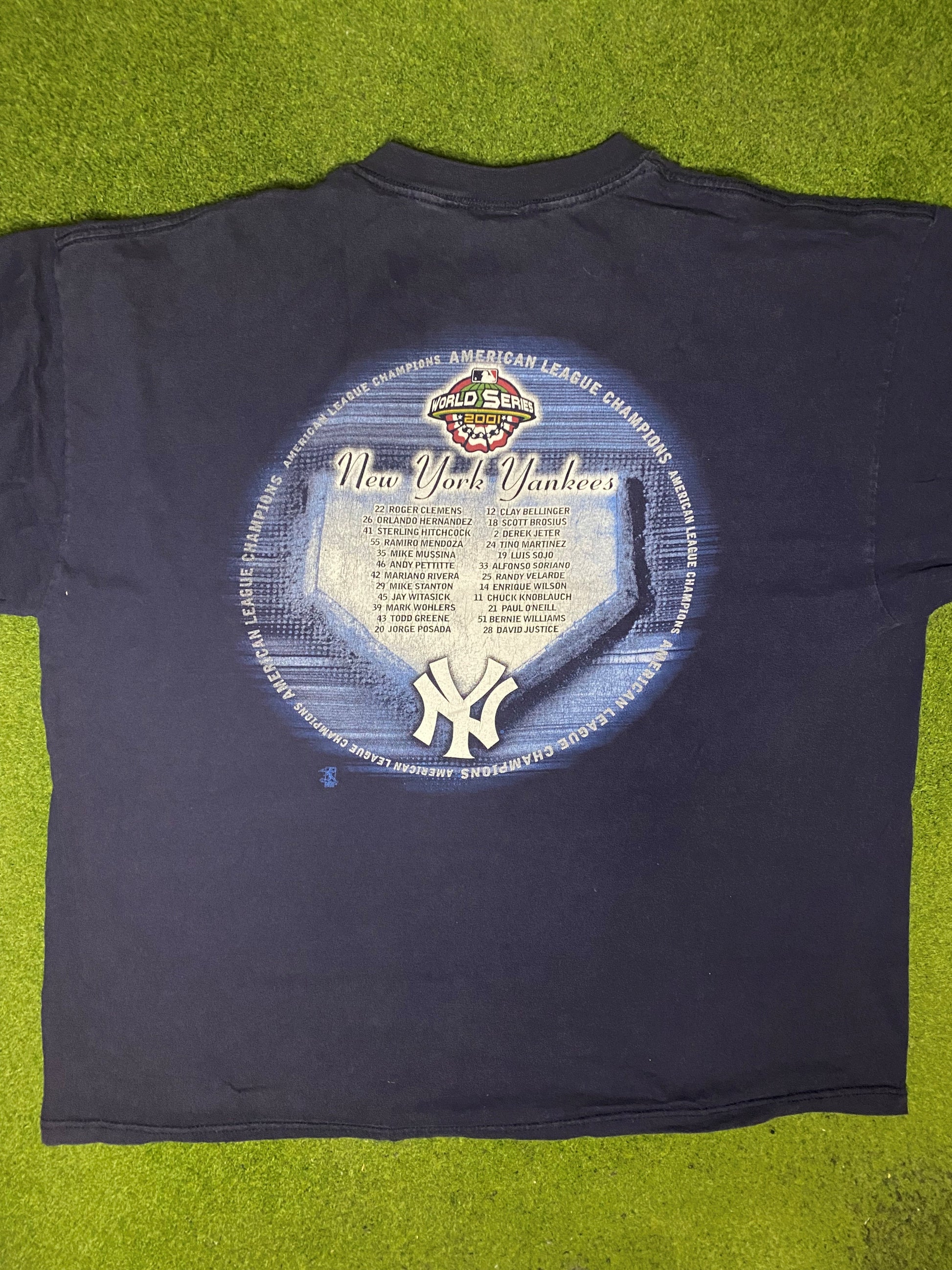 2001 New York Yankees - AL Champions - Vintage MLB T Shirt (2XL) - Gametime Vintage