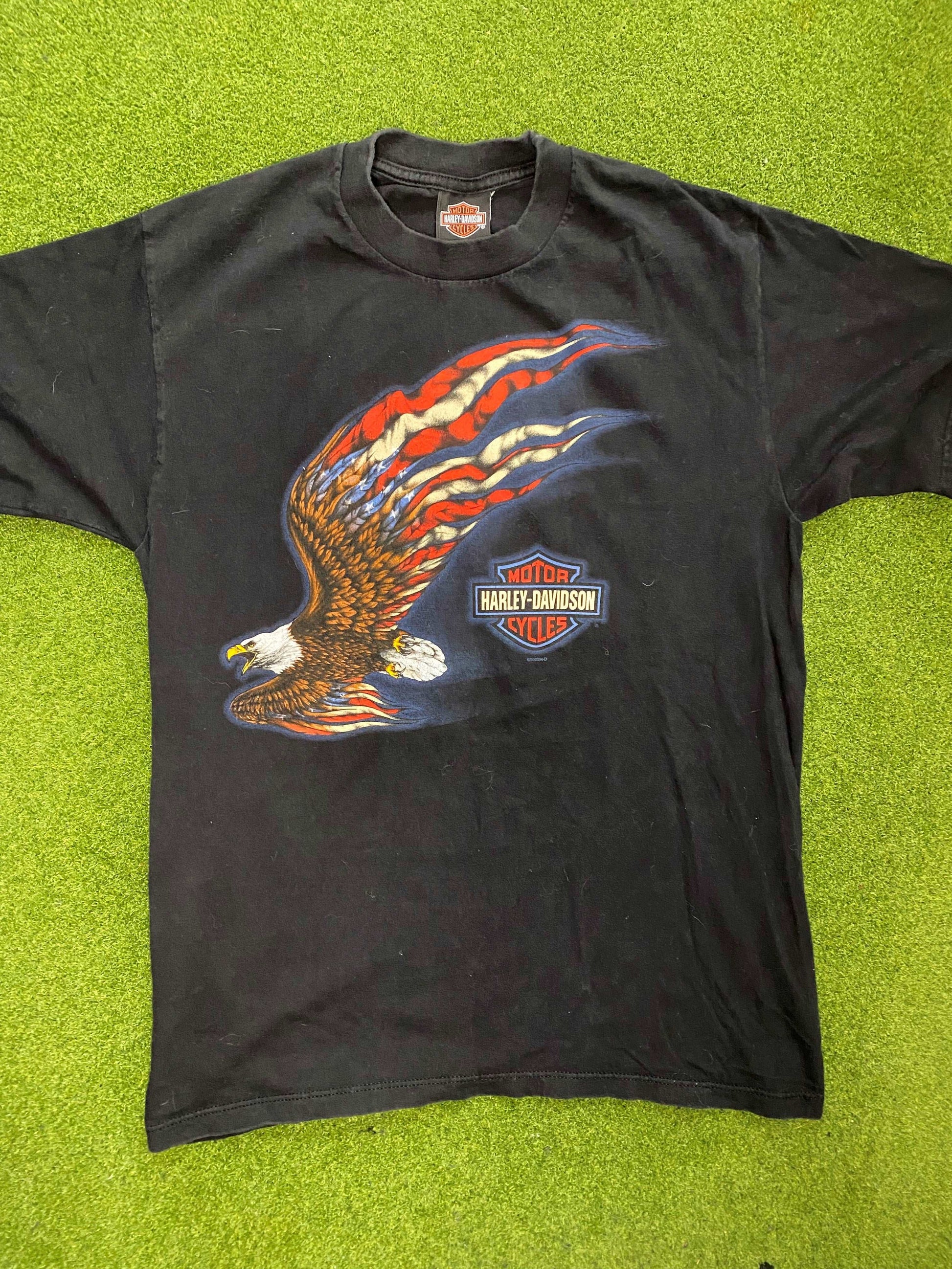 2002 Harley Davidson - Fairfax, VA - Double Sided - Vintage Harley Davidson Tee Shirt (Large)