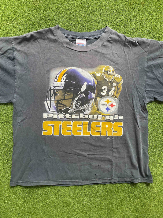 2002 Pittsburgh Steelers - Jerome Bettis - Vintage NFL Player Tee Shirt (XL) Gametime Vintage