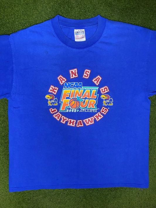 2002 Kansas Jayhawks - Final Four - Vintage College T-Shirt (Large) - Gametime Vintage