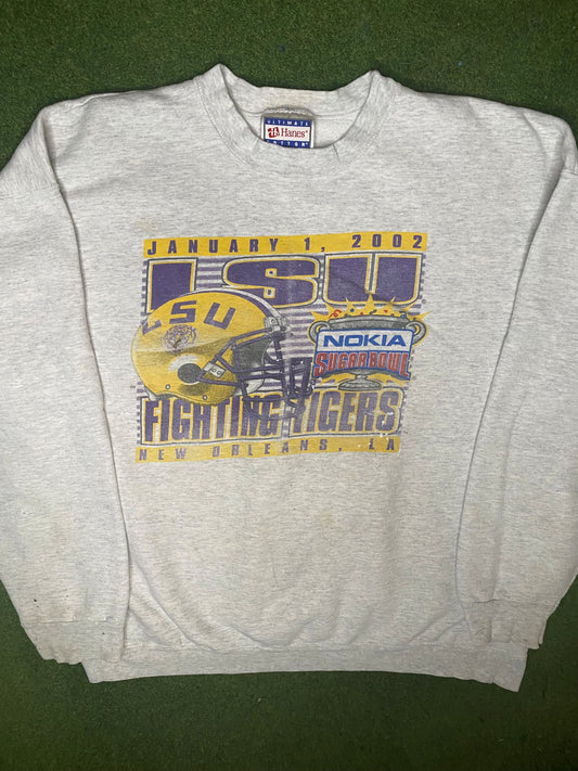 2002 LSU Tigers - Nokia Sugar Bowl - Vintage College Sweatshirt (XL)