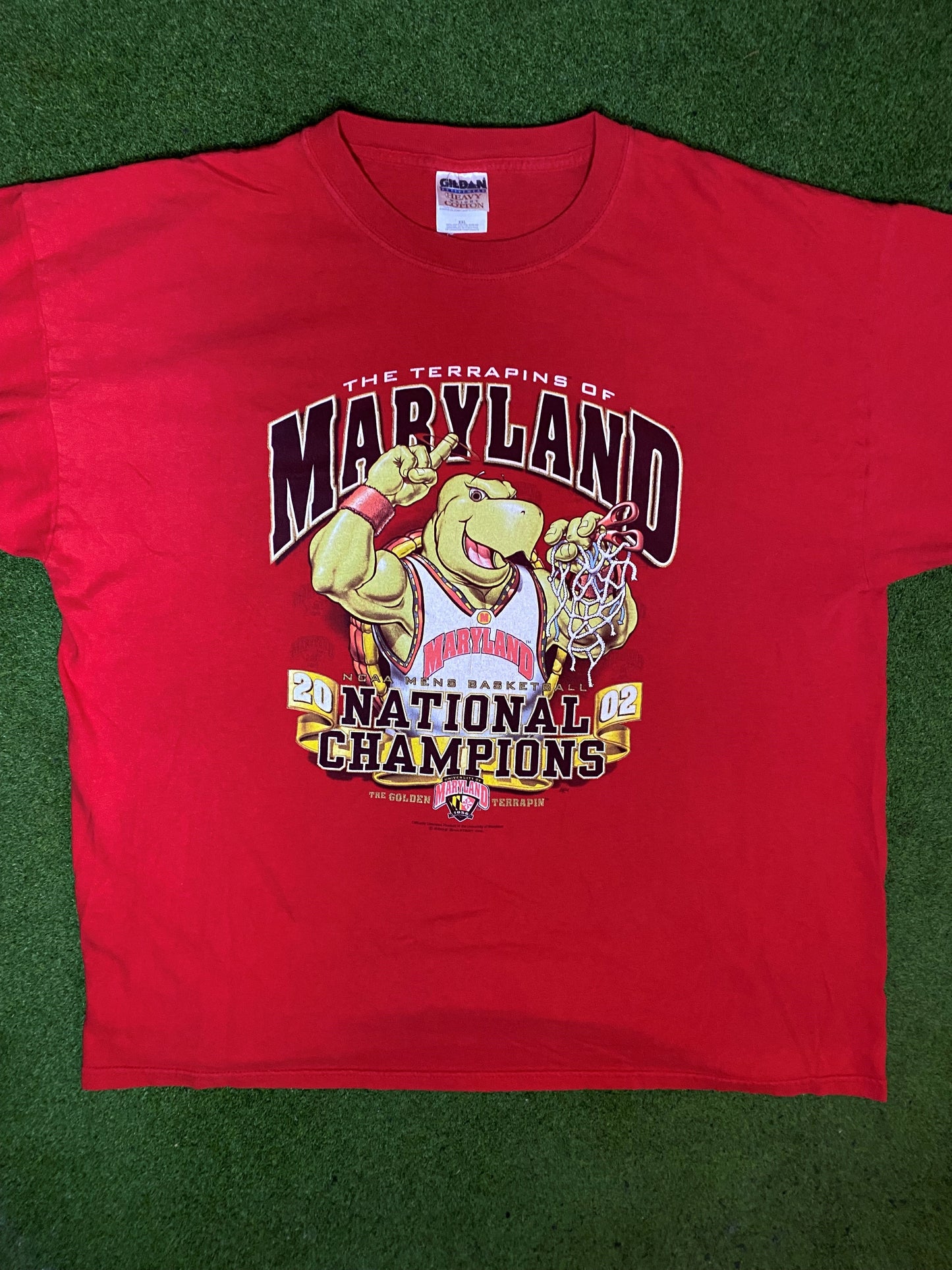 2002 Maryland Terrapins - National Champions - Vintage College Basketball T-Shirt (2XL)