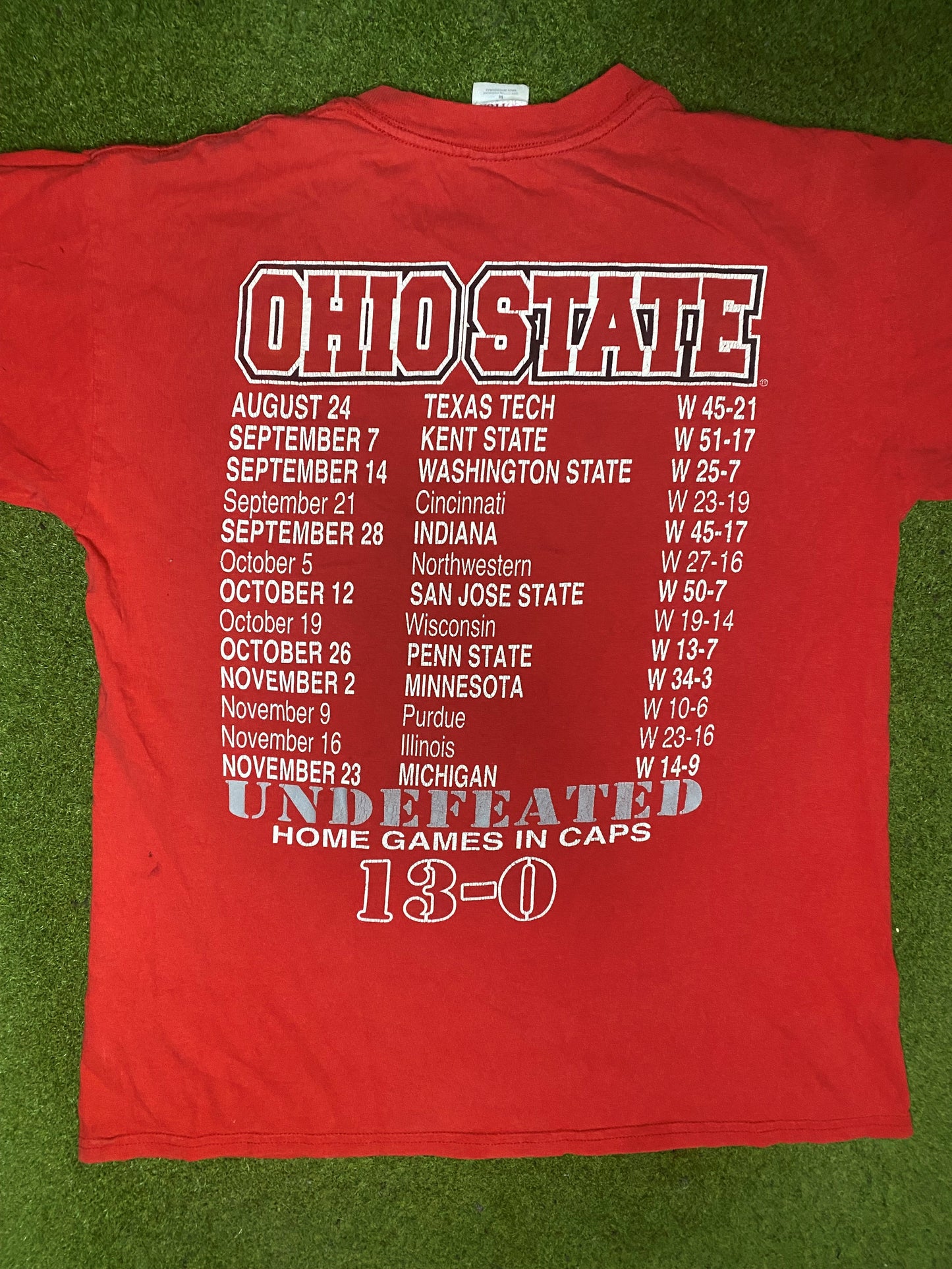 2002 Ohio State Buckeyes - 13-0 Big 10 Champions - Vintage T-Shirt (Medium) Gametime Vintage