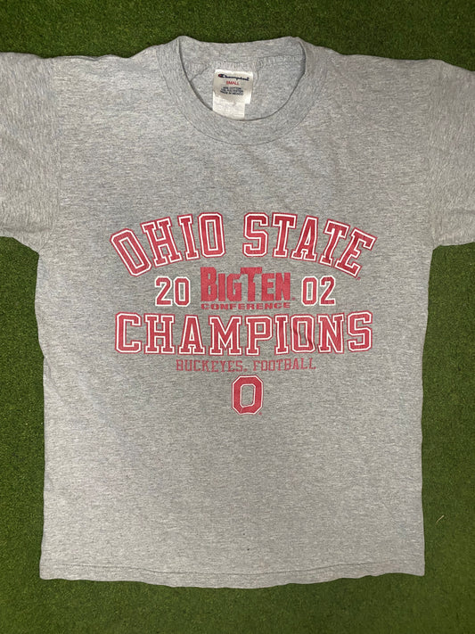 2002 Ohio State Buckeyes - Big 10 Champions - Vintage College T Shirt (Small) Gametime Vintage