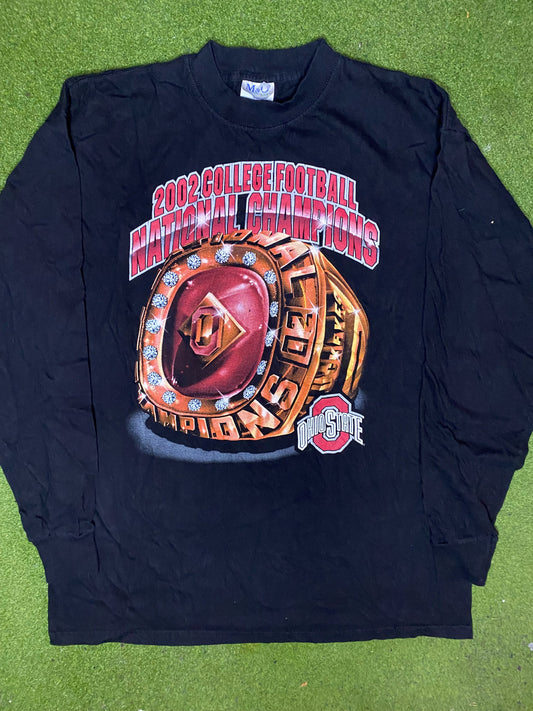 2002 Ohio State Buckeyes - National Champions - Vintage College Long Sleeve (XL) 