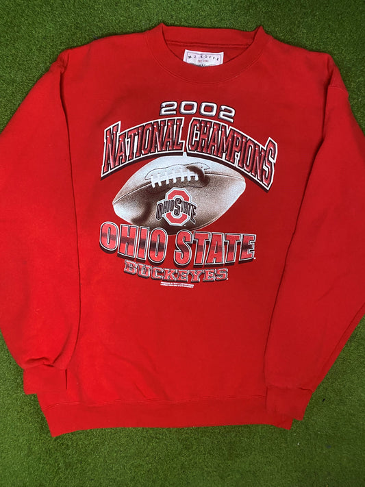 2002 Ohio State Buckeyes - National Champions - Vintage College Sweatshirt (Large) Gametime Vintage