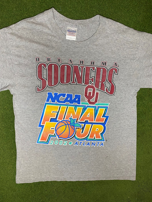 2002 Oklahoma Sooners - Final 4 - Vintage College Basketball T-Shirt (Large) Gametime Vintage