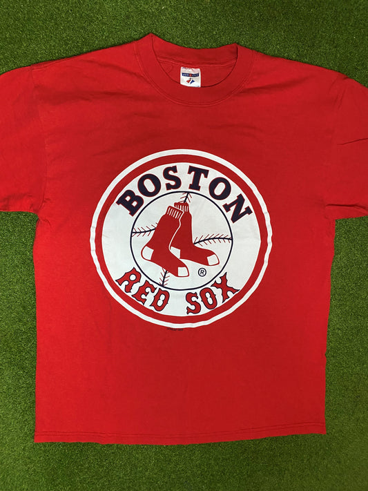 2003 Boston Red Sox - Big Logo - Vintage MLB T-Shirt (Large)