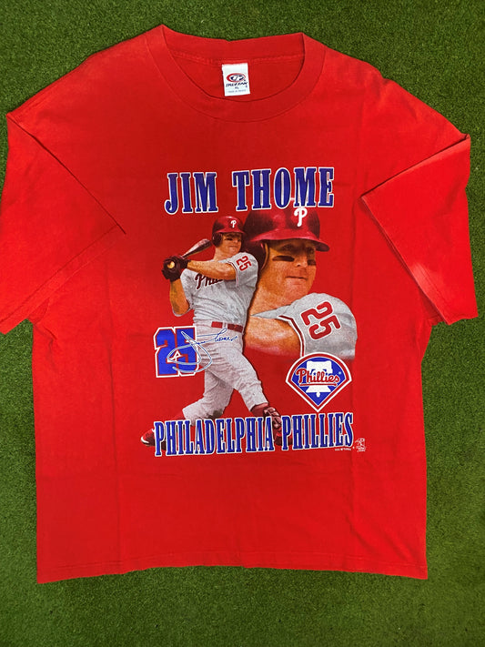 2003 Philadelphia Phillies - Jim Thome - Vintage MLB Player T-Shirt (XL) 