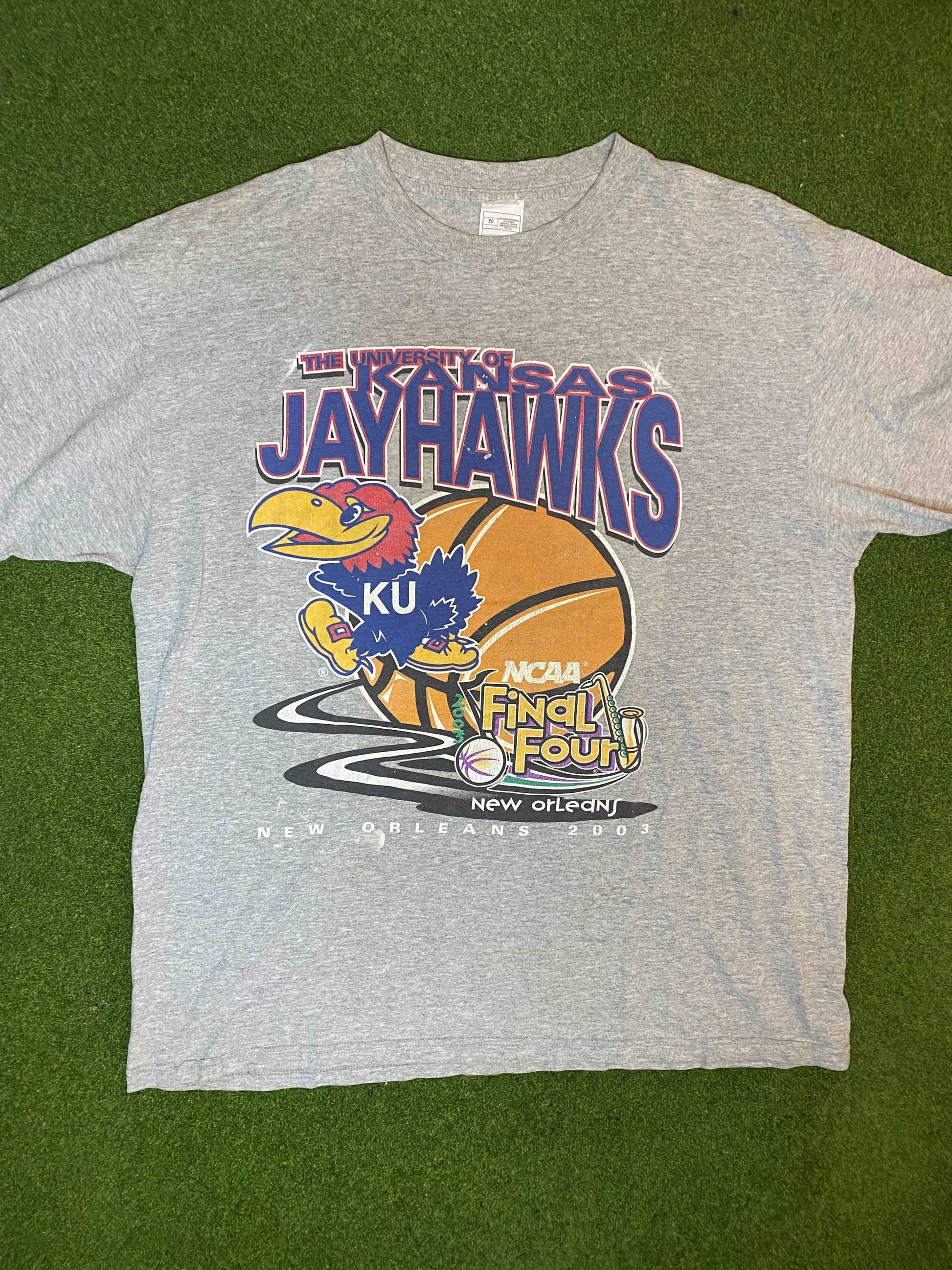 2003 Kansas Jayhawks Final Four Vintage College Basketball Tee